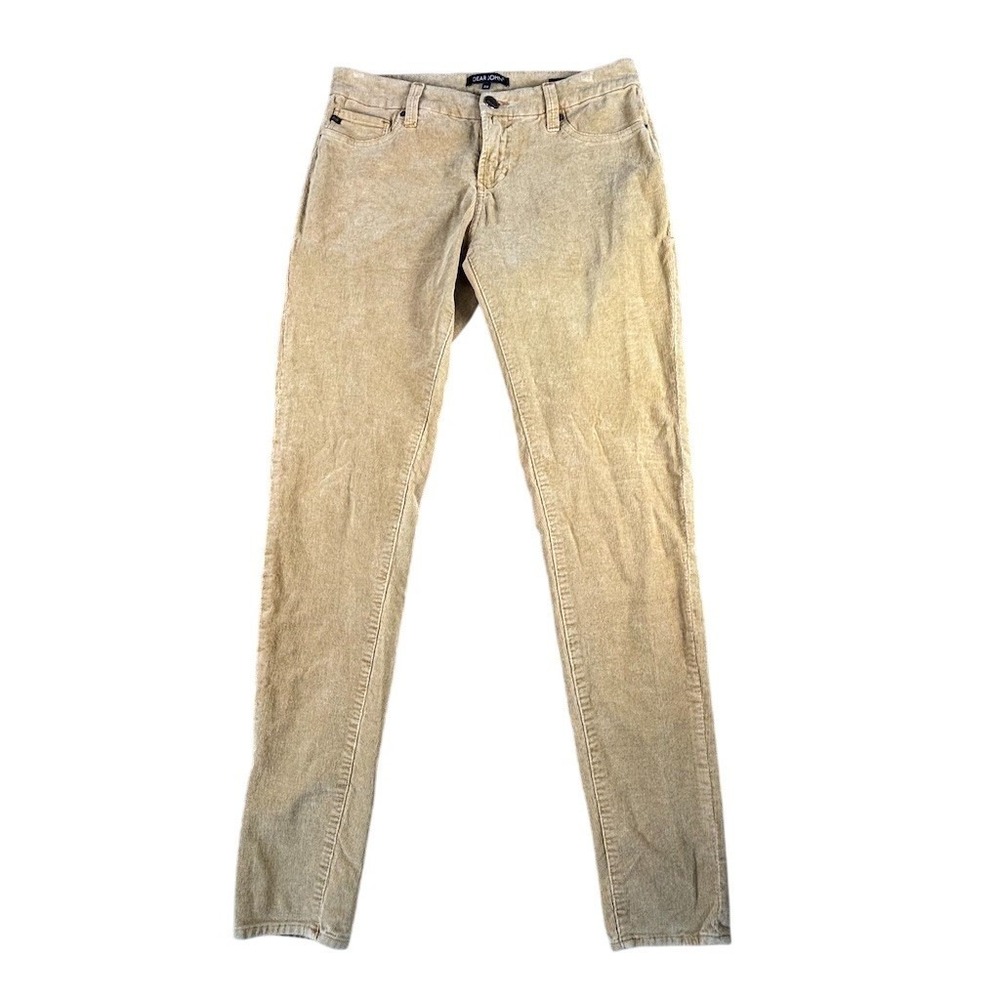 Dear John Metro Jegging Pants Womens Size 28 Beige Corduroy Skinny Stretch